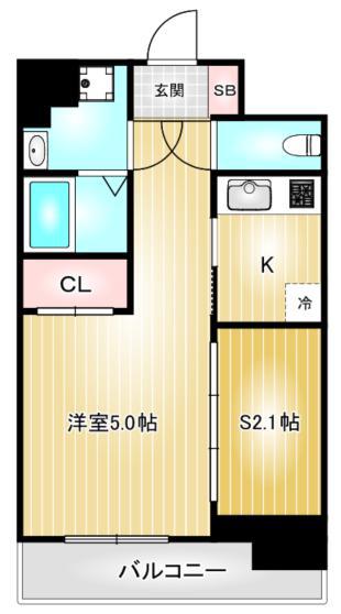 エステシア上前津(1SK/10階)の間取り写真