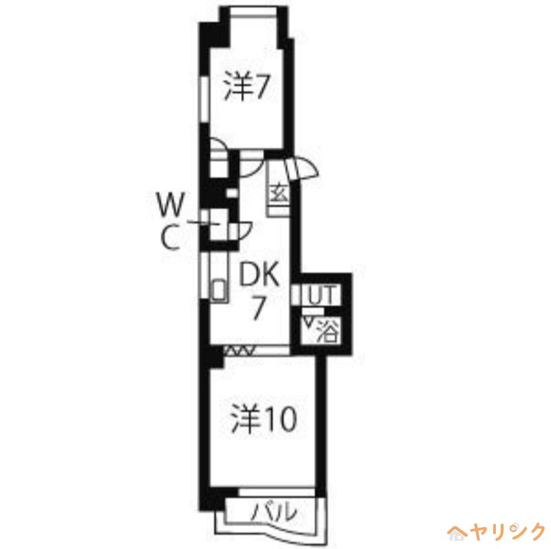 グリーンビル(2DK/4階)の間取り写真