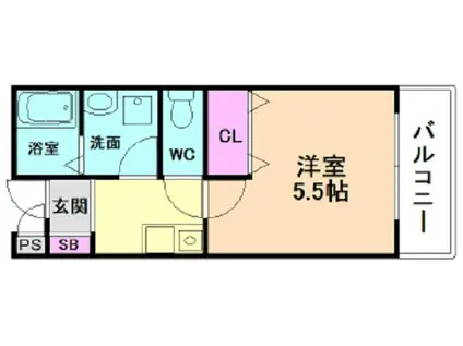 REGALO野里III番館(1K/1階)の間取り写真