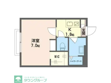 ウエスト HOUSE(1K/2階)の間取り写真