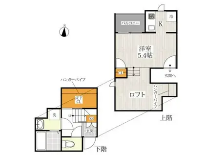 CB鳥栖クレシェンテ(1K/2階)の間取り写真