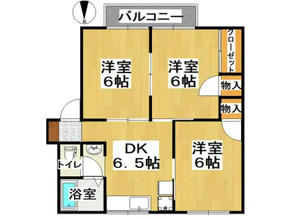 メゾン・ドホワイト(3DK/2階)の間取り写真