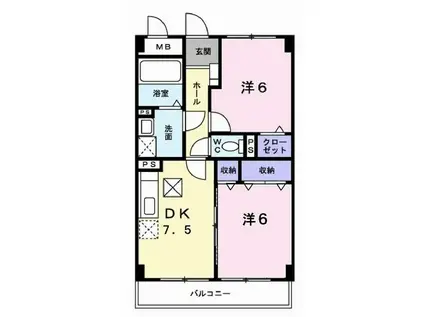 CITY COOLALE(2DK/4階)の間取り写真