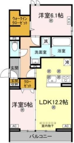 アズールスカイ(2LDK/3階)の間取り写真