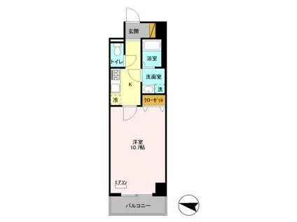 エキスポコンフォートII(1K/4階)の間取り写真