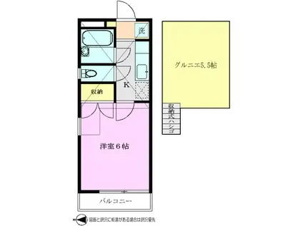 アドヴァンス(1K/2階)の間取り写真