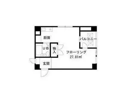 メゾン内田(1K/6階)の間取り写真