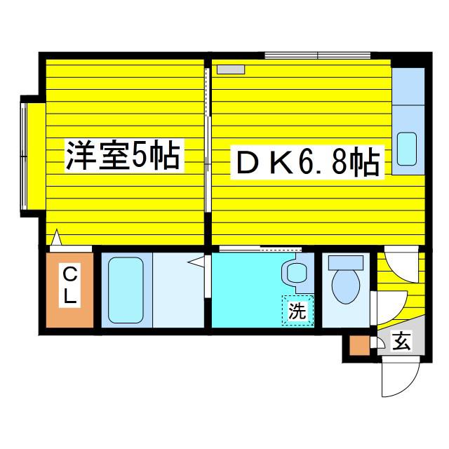 クヴェレ15(1DK/1階)の間取り写真