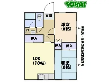 メゾンマルイ(2LDK/2階)の間取り写真