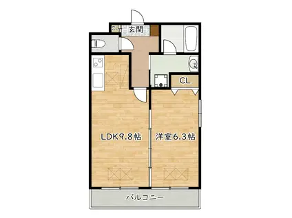 ルセリージェ(1LDK/3階)の間取り写真