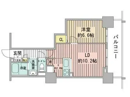 プライムアーバン札幌リバーフロント(1LDK/11階)の間取り写真