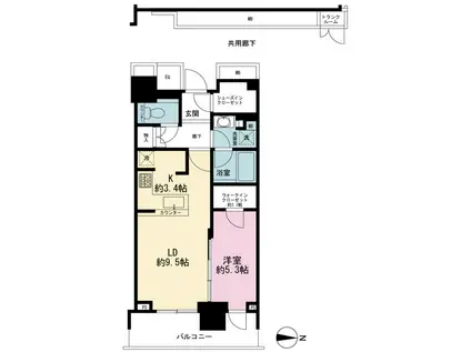 ザ・パークハウス晴海タワーズティアロレジデンス(1LDK/25階)の間取り写真