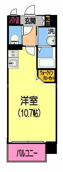 JR豊肥本線 武蔵塚駅 徒歩15分 10階建 築7年(ワンルーム/8階)の間取り写真