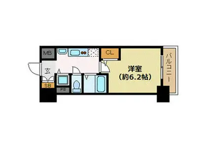 プレサンス名古屋STATIONビジュ(1K/5階)の間取り写真