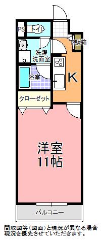 ゴールドレジデンス(1K/1階)の間取り写真