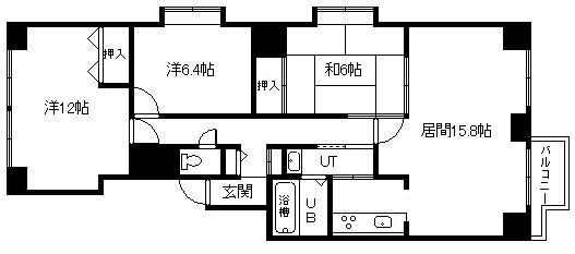 カサパラシオン(3LDK/4階)の間取り写真