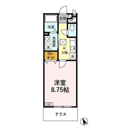 VIクラインアスト(1K/1階)の間取り写真