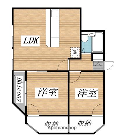 第12明智ビル(2LDK/6階)の間取り写真