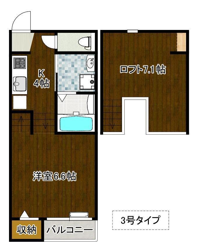 アストランチア(1K/1階)の間取り写真