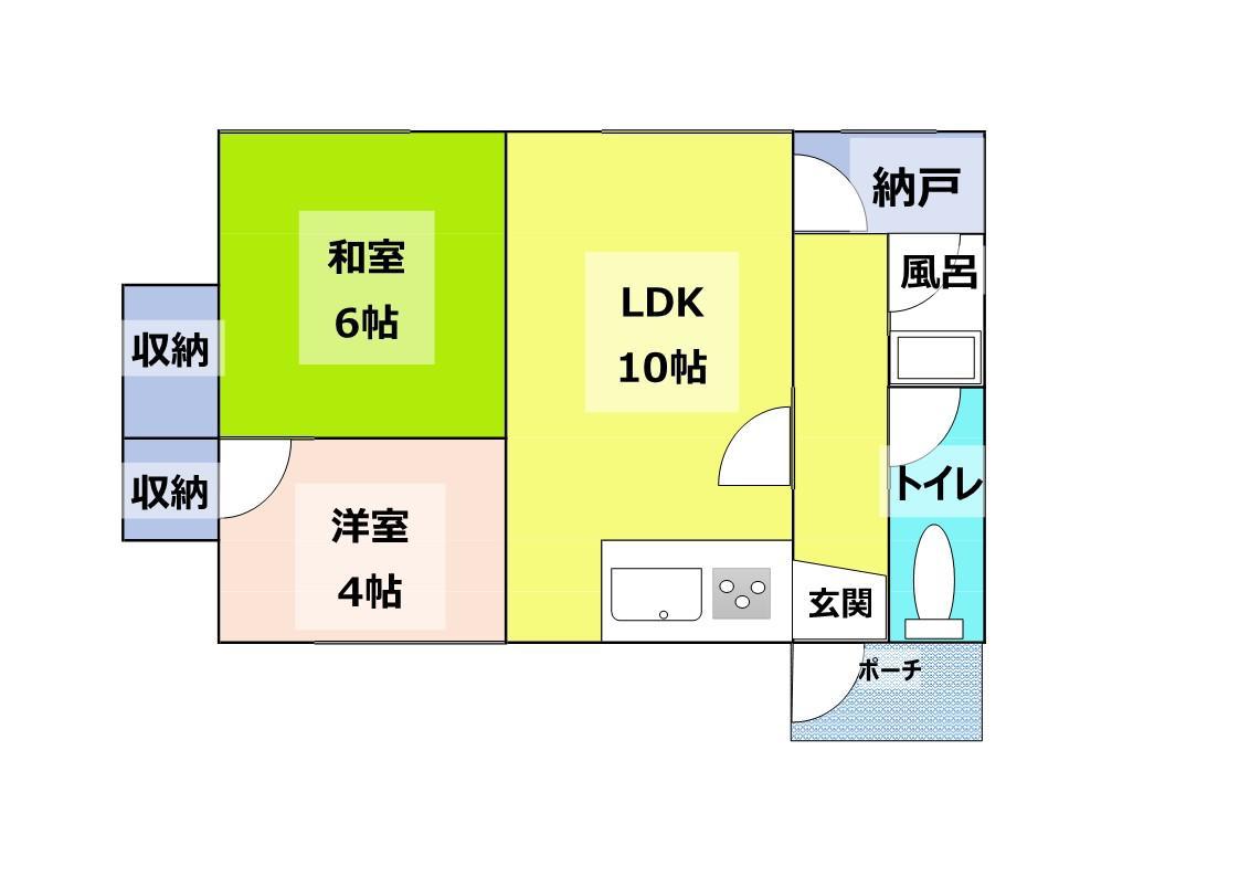 マンション川崎(2LDK/1階)の間取り写真