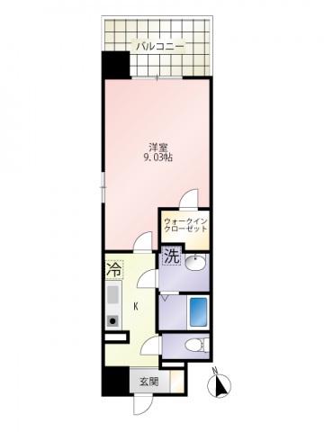 第27友建ビル(1K/8階)の間取り写真