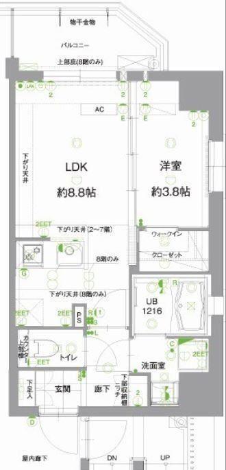 TRAIL大濠(1LDK/5階)の間取り写真