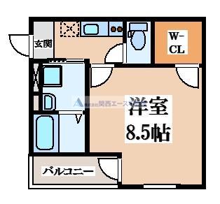 フジパレス放出III番館(1K/3階)の間取り写真