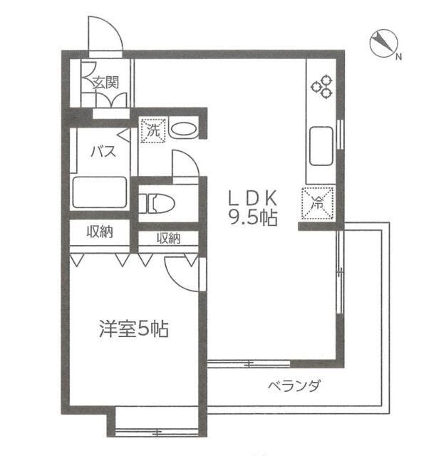 ピーターマンション北園壱番館(1LDK/2階)の間取り写真
