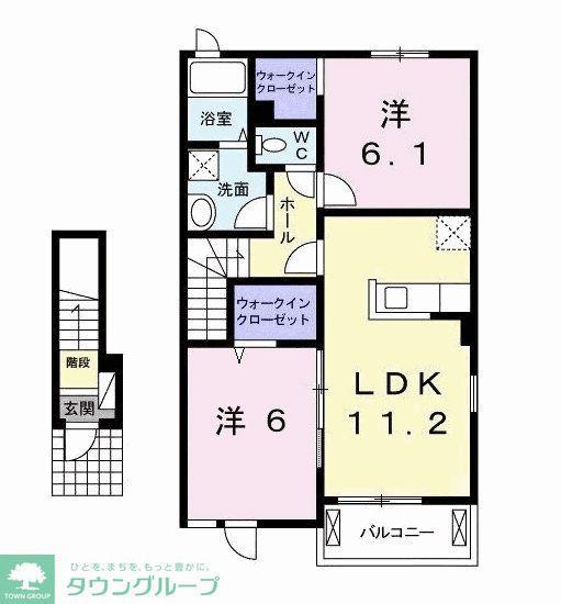 ガーデンハウス茂原IV(2LDK/2階)の間取り写真