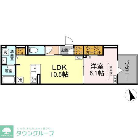 DBLESS狛江(1LDK/2階)の間取り写真