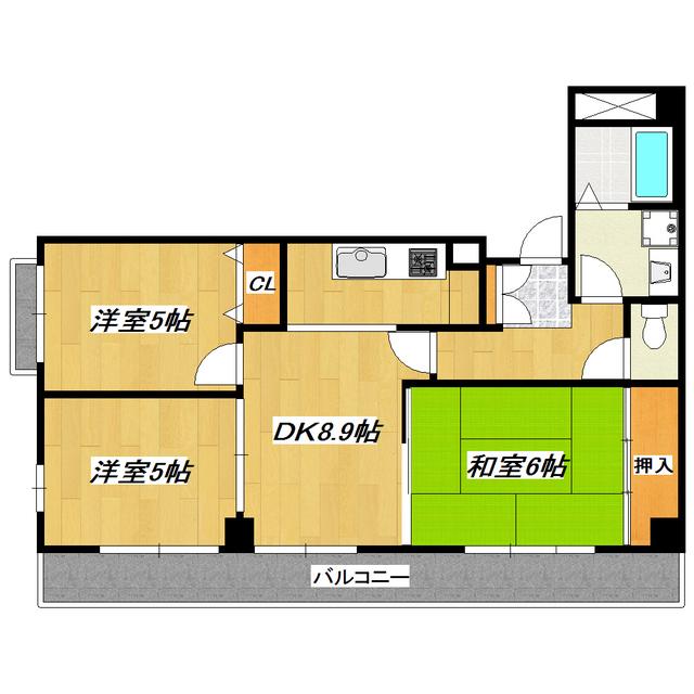 ソサエティコートクラシック(3LDK/4階)の間取り写真