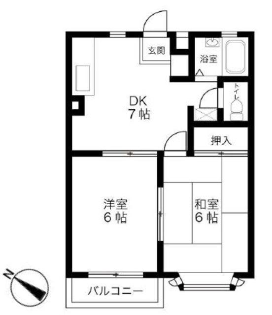 グレースM&S(2DK/2階)の間取り写真