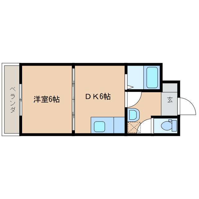 JCSマンション(1DK/3階)の間取り写真