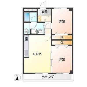 カーサエルドラード(2LDK/5階)の間取り写真