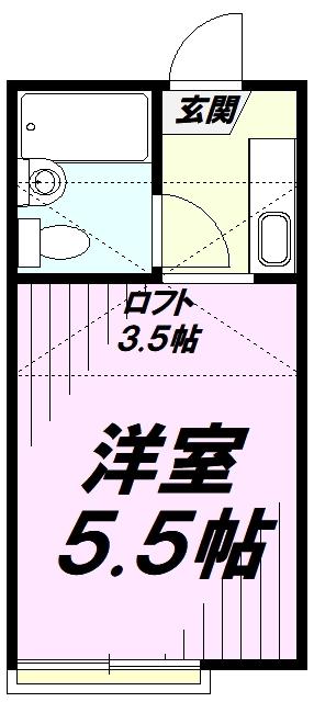 プラザ・ドゥ・アミーゴス(1K/1階)の間取り写真