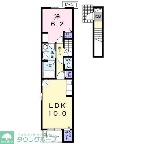 グリーンパーク ウィズ(1LDK/2階)の間取り写真