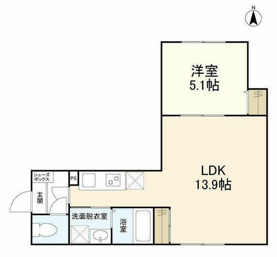 ウェルスクエアイズム下北沢(1LDK/2階)の間取り写真