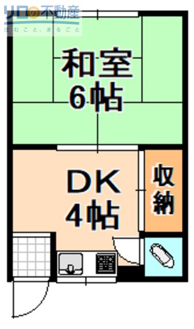 松田文化(1DK/2階)の間取り写真