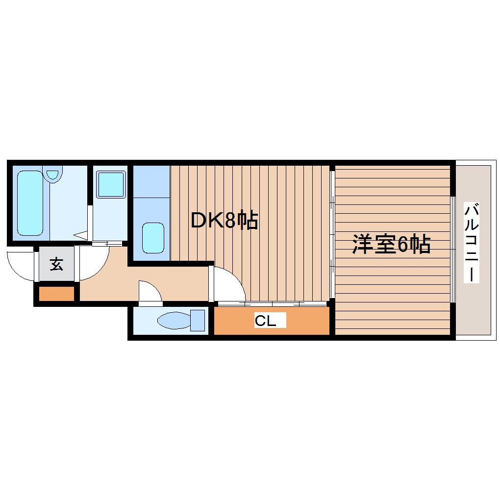 キャピタル 小田原(1DK/9階)の間取り写真
