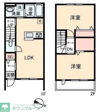 クインテット(2LDK/1階)の間取り写真