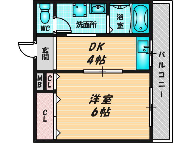 コーポフェルメール(1DK/2階)の間取り写真
