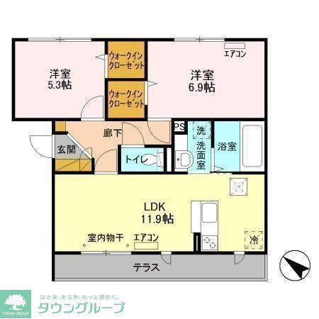 エムワイハイツ(2LDK/1階)の間取り写真