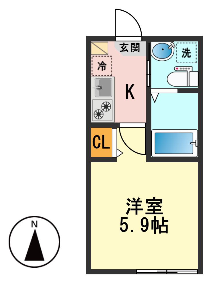 ハーモニーテラス北小岩XVI(1K/3階)の間取り写真