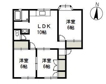 シティークレストA(3LDK/1階)の間取り写真