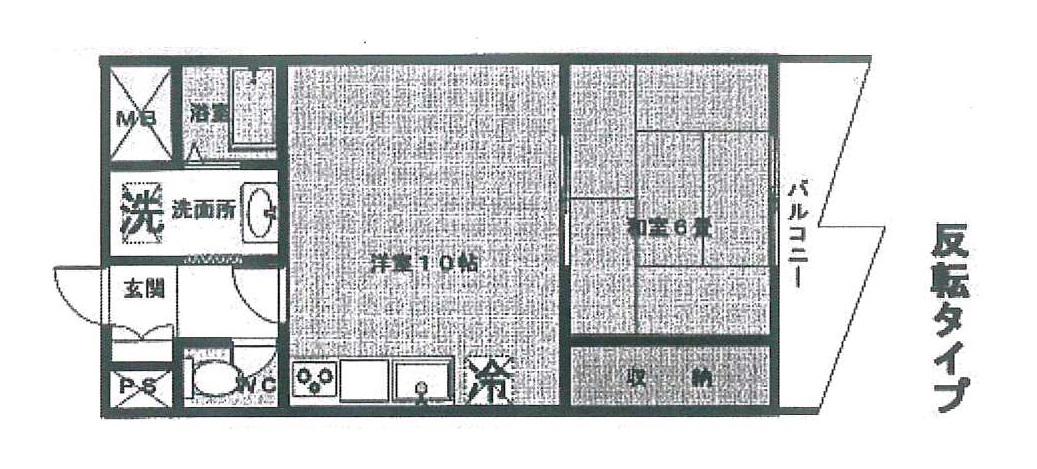 荻窪ビル(1LDK/2階)の間取り写真