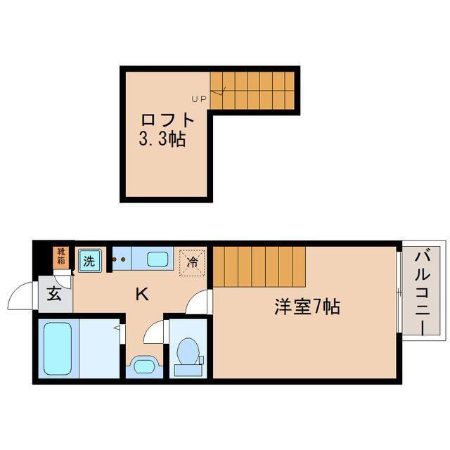 アスコット原町4丁目(1K/1階)の間取り写真