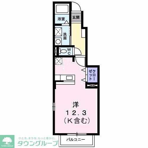 プランドール寿桂(ワンルーム/1階)の間取り写真