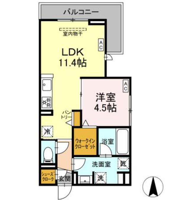 AVGI新瑞橋(1LDK/3階)の間取り写真