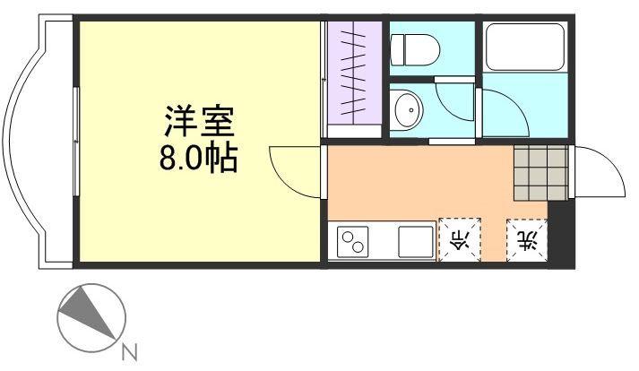 シンフォニア中央(1K/3階)の間取り写真