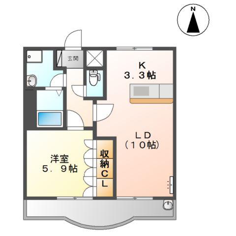 SOLEIL LEVANT (1LDK/1階)の間取り写真